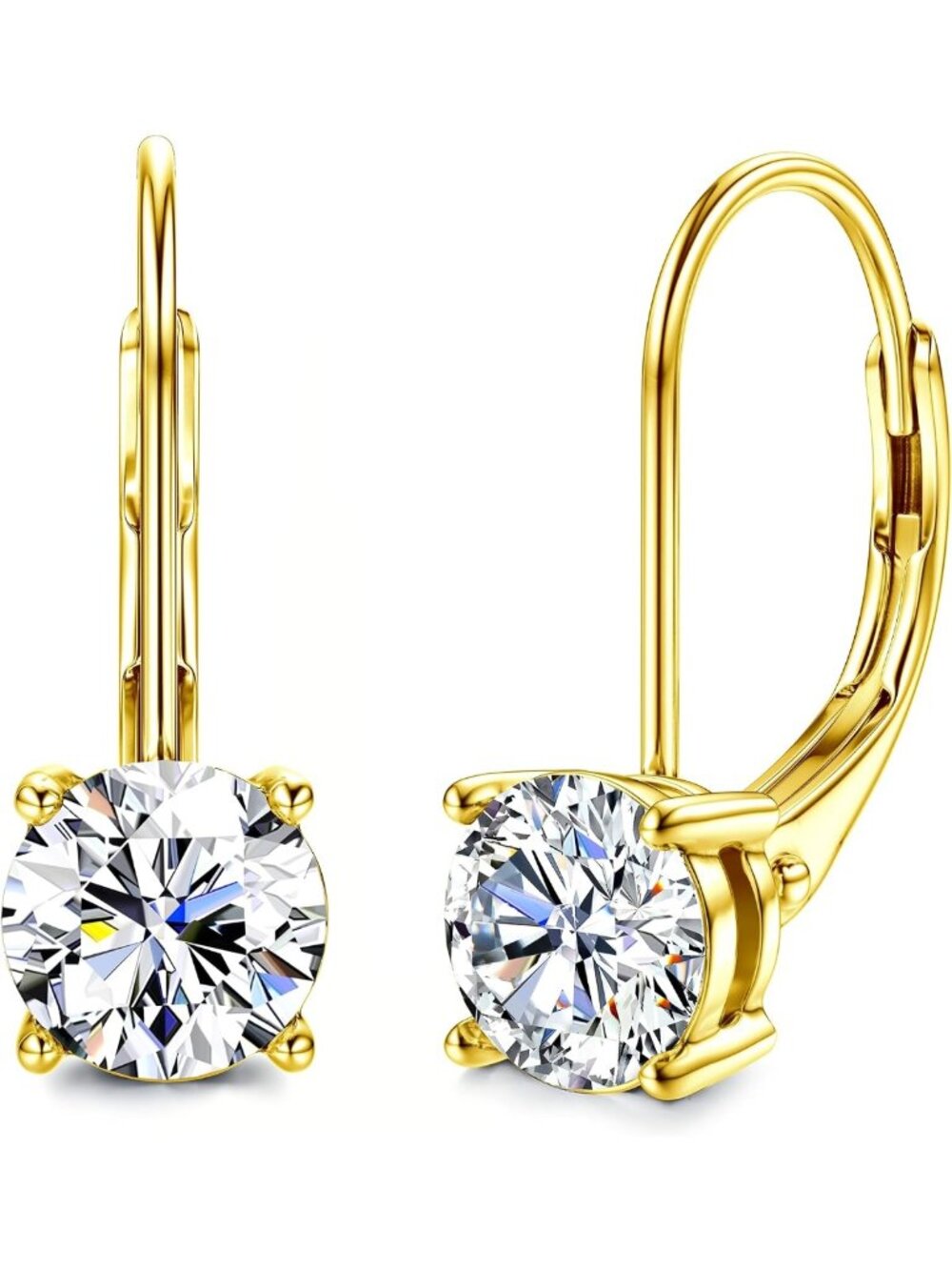 D Color Moissanite Dangle Drop Earrings in Sterling Silver for Women - Elegant